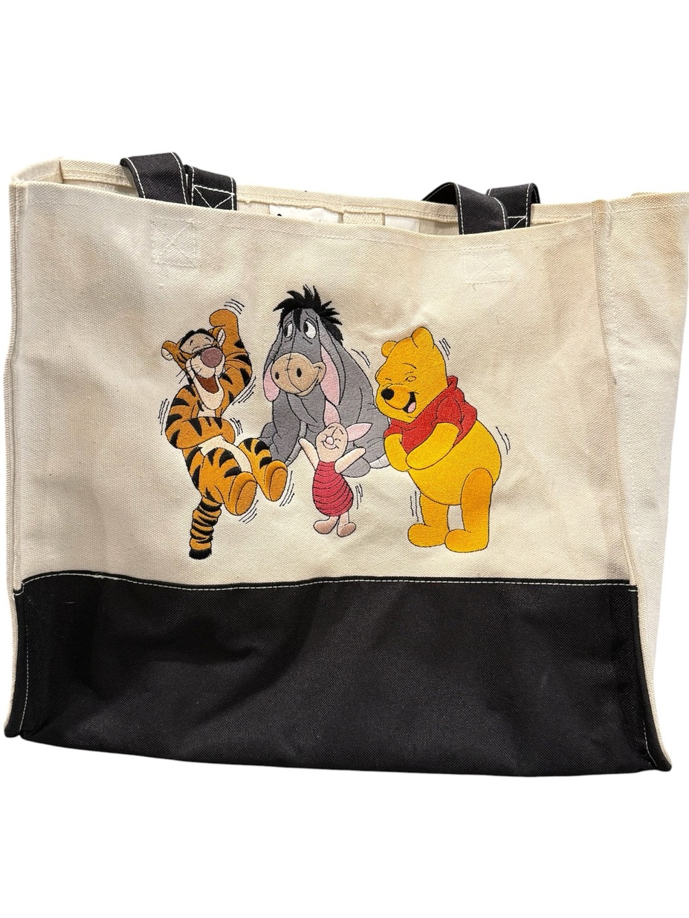 Vintage Disney Store Winnie the Pooh tote bag 90s white black Tigger